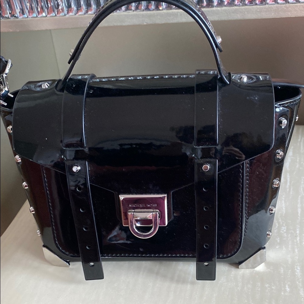 Michael Kors Black Satchel with Glossy Finish